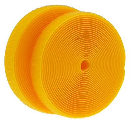 IHKFILAN 2 cm x 4.57 m roll of Hook and Loop, Sew On Nylon Fabric Tapes (not Adhesive) Both Sides Included,Yellow
