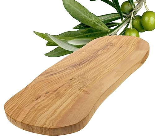 HOFMEISTER® Schneidebrett Olivenholz – Holzbrett mit Unikat-Maserung, klingenschonend und robust, Handarbeit – 50 x 22,5 x 1,5 cm (1 Stück)