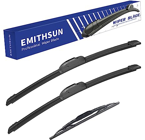EMITHSUN® Windshield Wiper Blades Replacement for Lexus LX470 2000-2007,That Meet OEM Quality Front Rear Wipers Blade Set for My Car -24+22+16(Set of 3)