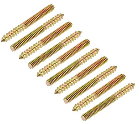 METALLIXITY Doppelseitige Schrauben (1/4–20 x 2–1/4 Zoll) 10 Stück, Stockschrauben selbstschneidende doppelseitige Schrauben – für Reparaturen zu Hause