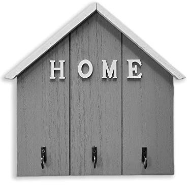 Echehi Decorative Key Holder for Wall, Self Adhesive or Drilling 3 Ways Installation Key Rack, Key Hooks Wall Mounted, Key Holder for The Home(Grey)