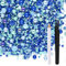 ASTARON 50g Mix Halbperlen und Glitzersteine für Kunsthandwerk, 3mm-10mm FlatBack Perlen und Strasssteine für Gesicht Nagel DIY Becher Becher Kunst Schuhe Kleidung (Blaue Serie)