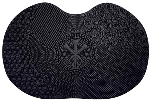 XXL Reinigungsmatte für Kosmetikpinsel mit Saugnapf - Luvia Cosmetics - Silikonpad für Pinselreinigung - Schwarz