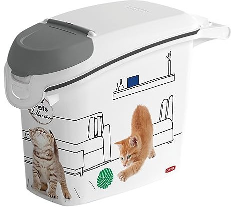 Curver PetLife Aufbewahrungsbehälter für Streu Vorratsbehälter für Katzenstreu 6 kg / 15L 23 x 50 x 36 cm