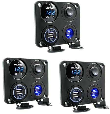 Housoutil 3 Stücke 4 1 4-in-1 Auto Boot Ladegerät Panel 2 1 EIN Dual USB Voltmeter 12-24v USB Voltmeter Power Outlet