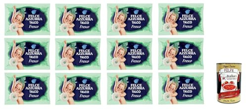 Farce Azzurra Talkum Fresh - Frische und angenehm duftende Haut - Beutel mit 12x 100 g + Italian Gourmet polpa 400g