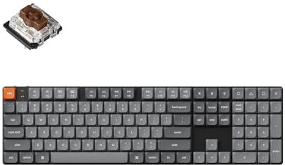 Keychron K5 Max Ultra-Slim Wireless Custom Mechanical Keyboard, QMK/VIA Programmable 3-Mode Bluetooth/2.4 GHz/Wired with White Backlight Low Profile Gateron Brown Switch for Mac Win Linux, ANSI Layout