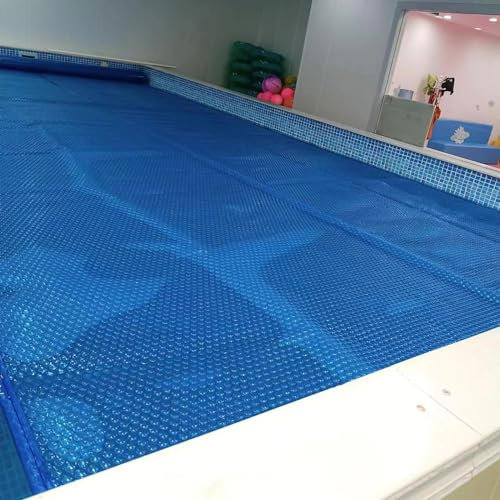 1 2 3 4 5m Width Rectangle Pool Solar Cover with Bubbles, Solar Hot Tub Bubble Cover with Wrapping Edge & Grommets, Heat Transfer Solar Pool Heater for Heat Insulation & Dustproof(1x1m/3.2x3.2ft)