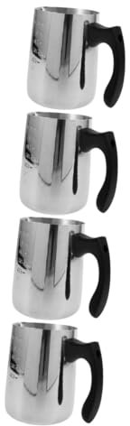VILLCASE 4piezas Copa De Fusión De Cera De Acero Inoxidable Mango Elegante Para Derretir Cera Aromática Recipiente De Fusión De Velas De Utensilio Duradero y Fácil De Limpiar