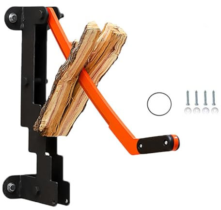 TSLVTA Wall Mounted Kindling Splitter Heavy Duty Firewood Kindling Splitter Wood Splitter Portable Manual Log Splitter Steel Firewood Wood Cracker for Indoor or Outdoor