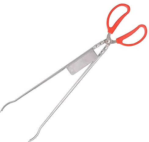 KICHOUSE Stainless Steel Bent Lobster Tong Multi-Function Crab Clip Anti-Slip Metal Clamp for EEL and Loach Fishing Outdoor Sea Crab Tool