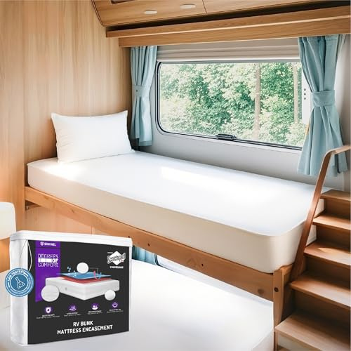 Degrees of Comfort RV Bunk Mattress Encasement (30x75 Inch) - Bed Bug Proof & Dust Mite Protection, 6-Sided Zippered Water-Resistant Cover, Hypoallergenic Allergy Relief - Fits 9-12 Deep