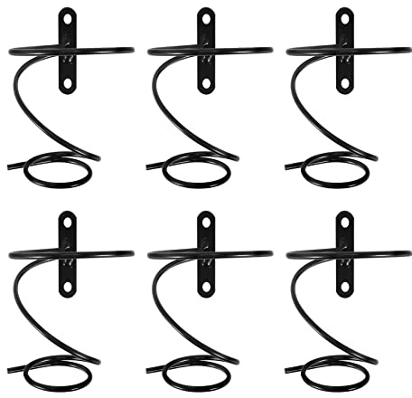 AILIMIAO Packung mit 6 An der Wand Montierten Wein Regalen - Rot Wein Flaschen Display Halter mit Schrauben, Metall Wein Regal Organizer