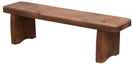 Gartenbank aus Holz – wetterfest, rückenfreie Bank für Veranda und Garten – Holzeingangssessel Chaiselongue Blumenständer – 150 x 20 x 25 cm