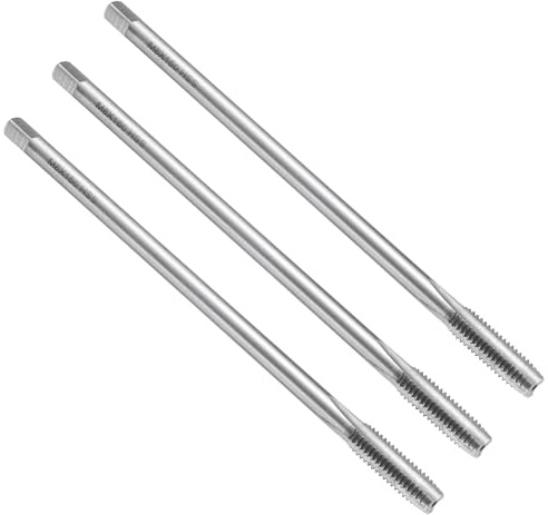 QUARKZMAN 3pcs Tarauds À Filetage Droit, M8 x 1.25 H2 150mm Extra Long Tarauds Métriques Pour Machine À Vis, Acier Rapide 6542 (HSS 6542)