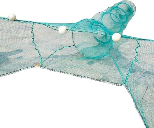 Fischernetz Fisch Reuse mit Kette und Schwimmer Krebsreuse 2/3 m Breit,Fischen,Aal, Garnelen, Hummer,Krebsen Reusen für Flüsse Fischnetz - Höhe 1 m (Breite - 3m)