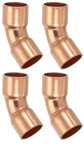 PATIKIL Elbow Copper Fitting 3/8ID 0.8mm Thick 99.9% Pure Copper 4Pcs