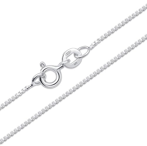 Amberta Echt 925 Sterling Silber Halskette Für Damen und Herren | Super Dünne Kette aus Silber Singapurkette Schlangenkette Panzerkette Schlichte 40 45 50 55 60 cm