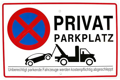 Sikweny Cartel Prohibido el Paso Antioxidante Cartel Prohibido Aparcar Preperforado Privado Seguridad Vial Señal de Stop Protección Solar y Resistencia a La Corrosión para Muros Vallas Columnas