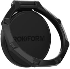 Rokform - Magnetic Sport Ring Grip and Stand, Version 2, Metal Cell Phone Holder, Specially Designed for Rokform iPhone, Samsung, & Pixel ROKLOCK Twist Lock Cases (Black)