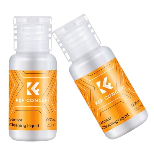 K&F CONCEPT 20 ml × 2 sensorrengörare för kameror, professionell och säker CMOS-rengöringslösning för behandlade linser, teleskop, kameror, glasögon, elektronisk rengöring
