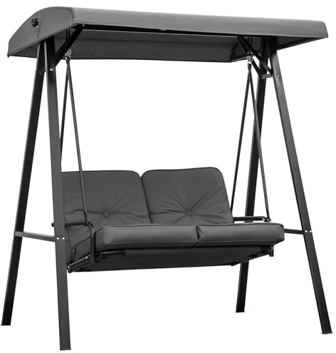 Outsunny 2 Seater Garden Swing Chair for Patio 144 x 117 x 173 cm Grey