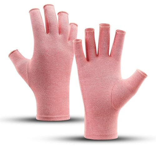 DSFIHJO Handledsbandage kompressionshandskar, handledsstöd, handstöd, dam- och herrarmband kompressionshandskar (rosa, färg L)