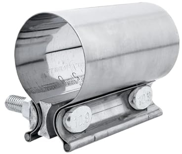 Abrazadera de manguera en V Abrazadera for tubo de escape alta resistencia, reparación duradera del sistema coche, abrazadera acero inoxidable gruesa y reforzada 50MM, 1 ud