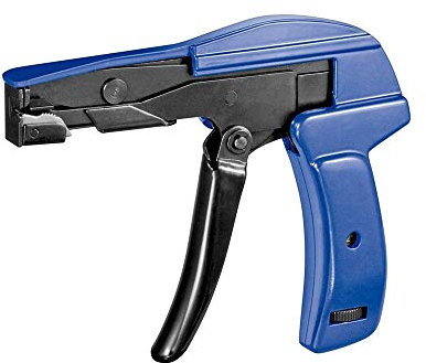 goobay Kabelbinderzange, professionelles Spannwerkzeug für Kabelbinder von 2.2 bis 4.8mm, Kabelbinderpistole mit automatischer Abschneidefunktion - 77116