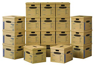Bankers Box Medium Classic Moving Box, 20-Pack, Reinforced Handles, Tape-Free Assembly, 19 x 14.5 x 15.5 Inches (8817202)