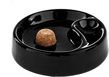 Pfeifenaschenbecher Keramik schwarz inkl. Lifestyle-Ambiente Tastingbogen