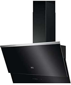 AEG 80cm Angled Cooker Hood - Black Glass