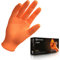 Guanti in nitrile arancioni GoGrip, taglia: M - 50 pezzi, Guanti protettivi monouso, privi di rivestimento in polvere, senza lattice, guanti nitrile con uno spessore 3 volte superiore