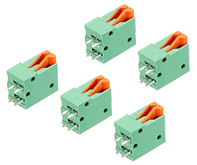 sourcing map 5pcs PCB Federklemme KF141V 150V 2A 2.54mm 2 Positionen | Blockanschluss für Leiterplatten Elektronik Computer