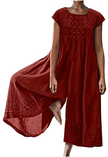 tsaChick Jogginghose Damen Grau Hippie Hose Damen Hohe Taille Rustikal Overalls Weite Slim Lounge Lange Hosenbunderweiterung Damen Leinen Weitem Bein Cargohose Damen Baggy Camouflage Pull On