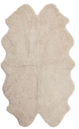 Nordic Sheep Real Sheepskin Rug 4x6 ft | Sheepskin Rugs for Living Room and Sofa | Large Bedside Rugs for Bedrooms is Breathable & Heat-regulating | Fluffy Rug in Color Beige
