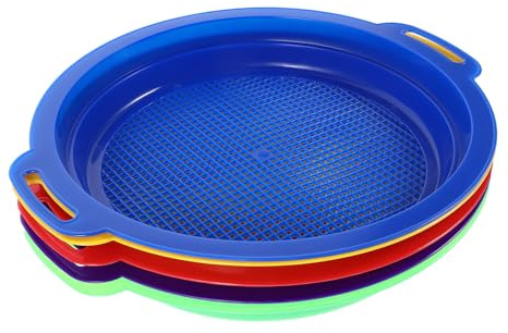 FIXOSHEE 5pcs Plastic Beach Toy for Boys and Girls Sifter Tools for Shell Sifting Treasure Hunting Play Sand Sandbox