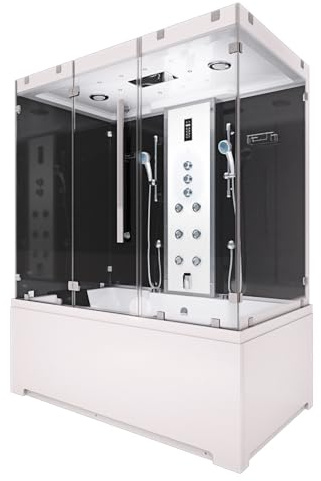 Kombination Badewanne Dusche K80-SW-TH-A-EA Duschtempel 180x100 cm