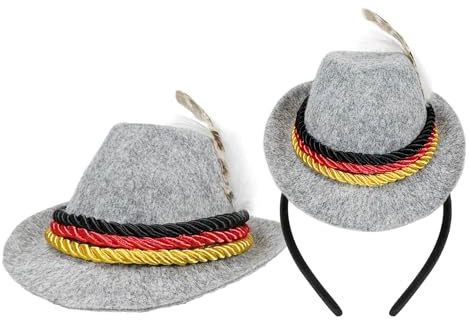 Wisylizv Oktoberfest-Stirnband – Bierfest-Kopfschmuck, Retro-Filzhüte, Stirnbänder, Dekoration für Damen, Erwachsene, Oktoberfest, Halloween, Veranstaltungen