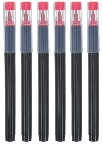 Toyvian 6 Pièces Stylo de Peinture pour Pierre Tombale Noir, Résistant aux UV Séchage Rapide, Pinceau Doux pour Restauration Précise des Inscriptions sur Roche en Extérieur