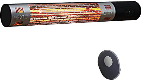 Outsunny Outdoor Patio Garden Warmer 1500W Wall Mounted Electric Infrared Halogen Heater with Remote Control Black