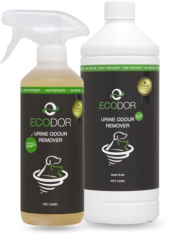 Ecodor - 1ltr. UF 2000 Uringeruchsneutralisier Nachfüllflasche + 0,5l UF 2000 Sprühflasche. Zur Geruchsneutralisation die bei Haustieren entstehen, z.B Urin, KOT,u.v.m.Nicht PARFÜRMIERT!