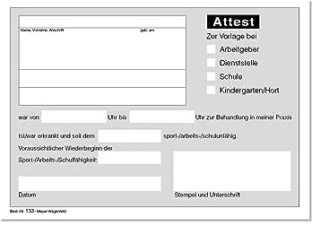 Multi Attest Block | DIN A6 | 100 Blatt geblockt | Meyer-Wagenfeld