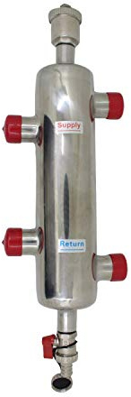 Separatore compensatore idraulico multifunzionale inox per distributore collettore riscaldamento a pavimento radiatore 3/4 1 1-1/4 1-1/2 pollice (1-1/2 pollice)