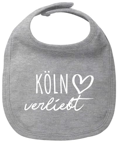 Huuraa Baby Lätzchen Köln verliebt Geschenk | Stoff Sabberlätzchen Bio Baumwolle Latz für Mädchen und Jungen Geschenkidee