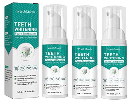 60ml Teethaid Mundspülung-Zahnweiß Mousse | Zahnhilfe Mundspülung-Mundspülung Zahnaufhellung | Mundpflege Zahnpasta Ersatz-Mundspülung | Zahnaufhellungs Zahnpasta Extra Whitening (3 stück)