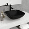 ZHOUMIN Washbasin, counter-top washbasin, washbasin, bathroom furniture, bathroom sink, glass, 42 x 42 x 14 cm, black