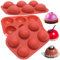 Fahibin 3 Stück Große Halbkugel-Silikonform, Silikonform Kugel, 6 Löcher Silikonform Rund, für Eisbomben, Mini Teacake, Fondant, Bonbons
