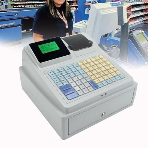 WDDEYYDS Registrierkasse, elektronische Registrierkasse mit herausnehmbarem Kassenfach, 8 Digitale kommerzielle Registrierkasse, Supermarkt-Kassensystem, Multifunktions-Registrierkasse