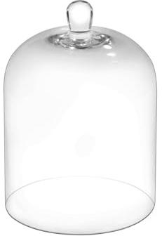 10.6 Tall Large Handmade Sturdy Glass Cloche, Dia 7.48 H 10.6, For Terrarium, Plants, Trinkets, Cakes, Figurines, LED Light String, Candle. Cloche Glass Dome, Bell Jar Display Case (1, 7.48x10'6)